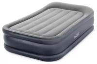 Кровать надувная Deluxe Pillow Rest Twin, 99 х 191 х 42 см, с подголовником, с встроенным насосом, 64132NP INTEX