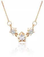 PLATINA jewelry Золотое колье с вставками Swarovski 07-0181-00-501-1110-38