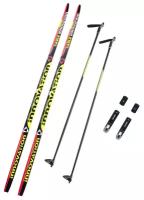 Прогулочные лыжи STC NNN Step Sable Innovation с креплениями, 190 см, черный/красный/желтый