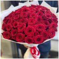 Букет цветов, Роза, цвет красный, 50 см, 25 шт