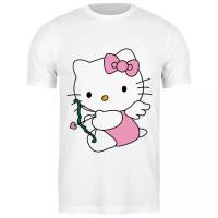 Футболка Printio 1581834 кошка кити.игрушка. Мульт. KITTY., размер: 2XL, цвет: белый