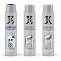 JKeratin/ Набор кератина Plastic Hair - для выпрямления волос с мягким завитком, 480*3 мл