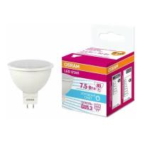 OSRAM Лампа светодиодная LED STAR MR16 7.5W/840 (замена 75Вт) 7.5Вт пласт. 4000К нейтр. бел. GU5.3 700лм 110 град. 220-240В OSRAM 4058075229099