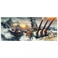 Постер на холсте Морской бой World of Warships №1 71см. x 30см