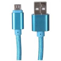 Аксессуар Media Gadget USB - MicroUSB 2A 1.0m Blue MGC007TBL