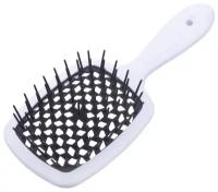 Щетка для волос SuperBrush Plus Patent White, 11 рядов 205х85мм (02 Бело-черная)