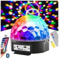 Светодиодный диско-шар Led Magic Ball с пультом управления, bluetooth, динамиком и флешкой (Черный)