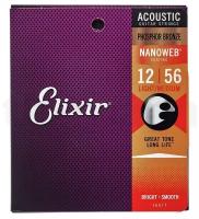 Струны для акустической гитары Elixir Nanoweb 16077 Light-Medium (6 шт)