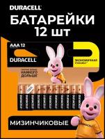 Батарейки DURACELL AAA 12 мизинчиковые