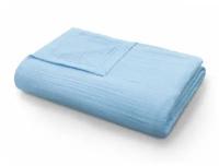 Покрывало-одеяло муслиновое голубое Вальтери 200х230