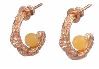 Серьги Amberprofi, серебро, 925 проба, золочение, янтарь