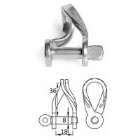 Скоба такелажная плоская изогнутая с винтовым пальцем 8 мм