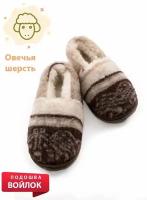 Тапочки Wool Lamb, размер 38-39, коричневый, бежевый