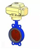 Затвор дисковый поворотный чугун VPI4448-N04EP Ду 125 Ру16 межфл с эл/приводом Nutork 400В диск чугун манжета EPDM Tecofi VPI4448-N04EP0125