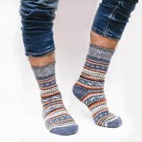 Шерстяные носки с синим узором 46