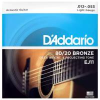 D'Addario EJ11 BRONZE 80/20 Струны для акустической гитары, 12-53