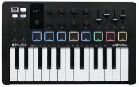 Arturia MiniLAB 3 Black Edition 25 клавишная MIDI-клавиатура пэд-контроллер, 9 регуляторов, 8 RGB пэдов, 8 фейдеров, дисплей, сенсорные регуляторы Pit