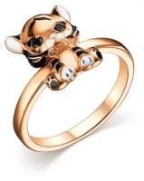 Детское кольцо Золотой Тигрёнок позолоченное из серебра 925 пробы с фианитами 9010120845 DEWI KIDS, размер 15.0