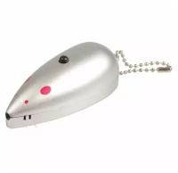 Лазерная указка Мышь с LED-лучом для кошек, Flamingo (8 х 3,5 х 2,5 см, серый, FL560449)