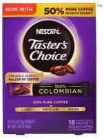 Растворимый кофе Nescafe Taster's Choice 100% Colombian, в пакетиках