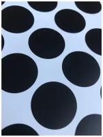 Наклейка круглая (черный 070М, без печати, пленка матовая, размер Д30 мм) 30 шт