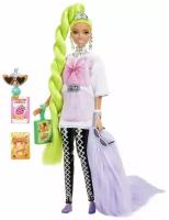 Кукла Mattel Barbie Extra с зелеными неоновыми волосами HDJ44, +аксессуары