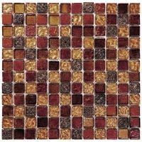 Мозаика из стекло мрамор агломерат Natural Mosaic BDA-2307 оранжевый коричневый квадрат