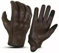 Мотоперчатки перчатки кожаные Suomy SU-14 для мотоциклиста на мотоцикл скутер мопед квадроцикл, коричневые, L