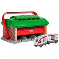 Brio игр.депо-переноска для 3х поездов,1 поезд+вагон,кор