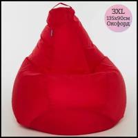 Мягкое кресло мешок груша XXXL Оксфорд красный Happy-puff пуфик для взрослых и детей