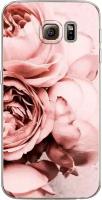 Силиконовый чехол на Samsung Galaxy S6 edge / Самсунг Галакси С 6 Эдж Пыльно-розовые пионы