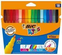 Фломастеры цветные BIC Kids Visa, смываемые 18 шт