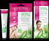 EVELINE 99% NATURAL ALOE VERA Набор: крем д/депиляции лица и подбородка + гель п/депиляции