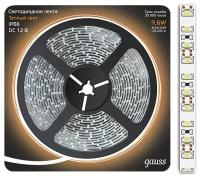 Лента LED 2835/120-SMD 9.6W 12V DC теплый белый (блистер 5м)