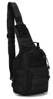 Тактическая сумка-рюкзак на плечо для охоты, рыбалки, страйкбола. Черная