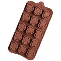 Форма для шоколада Доляна Сладкое Сердце, 15 ячеек