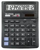 SKAINER Калькулятор настольный большой 12-разрядный, SKAINER SK-482II, двойное питание, двойная память, 143 x 192 x 39,5 мм, черный