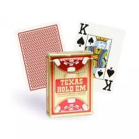 Игральные карты Copag Texas Holdem (золотистая коробка), красные