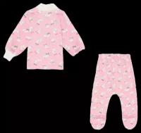 Комплект детский (кофточка, ползунки), цвет розовый/кошки, рост 68 см