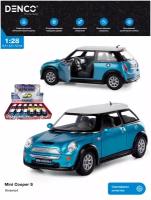 Металлическая машинка игрушка 1:28 Mini Cooper S (Мини Купер) 12.5 см., инерционная / Голубой