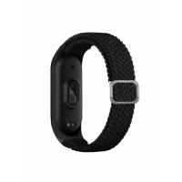 Ремешок нейлоновый плетеный для Xiaomi Mi Band 4/ Mi Band 5/ Mi Band 6 черный