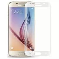 Защитное стекло на Samsung G920F, Galaxy S6, 3D, с загибом, белый