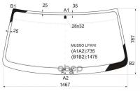 Стекло Лобовое Ssangyong Musso 93-05/Road Partner (Тагаз) 08-11 XYG арт. MUSSO LFW/X