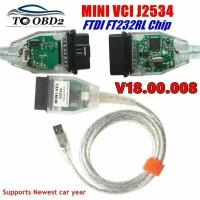 Автосканер Mini VCI для Toyota и Lexus 1996-2020 год (чип FT232RL) OBD2 / кабель мини вци для Тойота адаптер диагностический