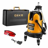 Уровень лазерный самовыравнивающийся в кейсе DEKO LL57 PRO SET 2 PREMIUM со штативом 1 м (5 линий, красный луч) (065-0104-1)