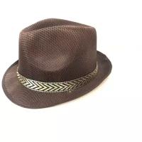 Шляпа Fedora (Федора) / Шляпа Гангстера коричневая с лентой легкая