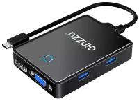 4-port Type-C Hub GiNZZU GR-770UB (4xUSB3.0, HDMI, VGA, Audio Output)