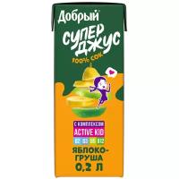 Сок Добрый Супер Джус яблоко-груша, 0.2 л