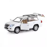 Машинка металл, 1:32 Lexus LX570, белый, инерция, свет, звук, открываются двери (JB1251143)