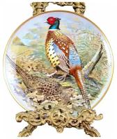 Декоративная тарелка Фазан, Сhinese ring necked pheasand, Дичь, Лимож, Limoges